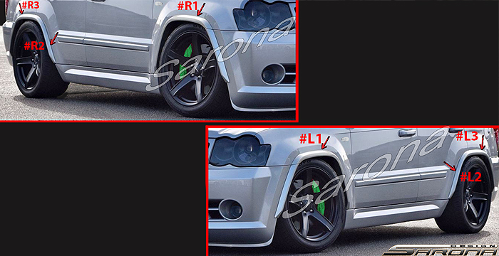 Custom Jeep Grand Cherokee  SUV/SAV/Crossover Fender Flares (2005 - 2010) - $590.00 (Part #JP-010-FF)